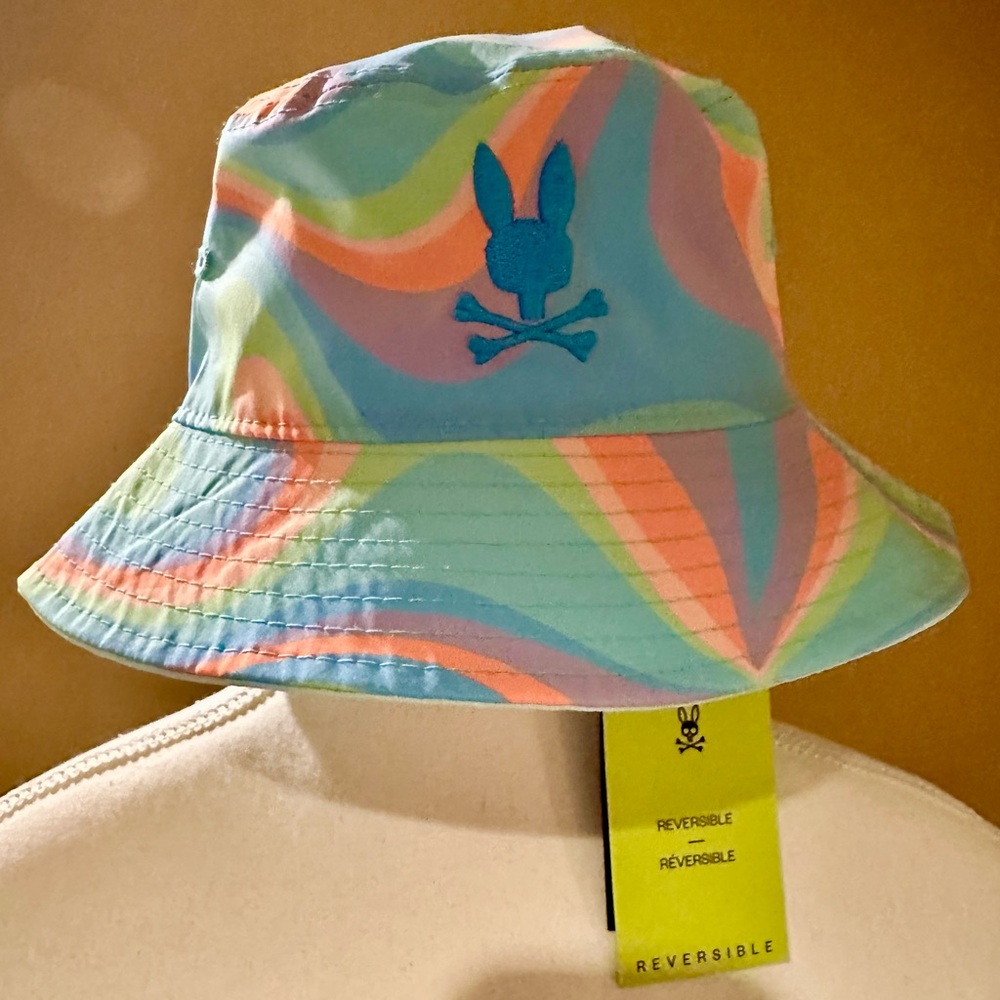 Colorful Bucket Hat with Pyscho Bunny Embroidered Logo - Picture 3 of 8